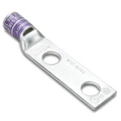 BURNDY YA28-2LN; 4/0 IN CU 2-HOLE SHORT