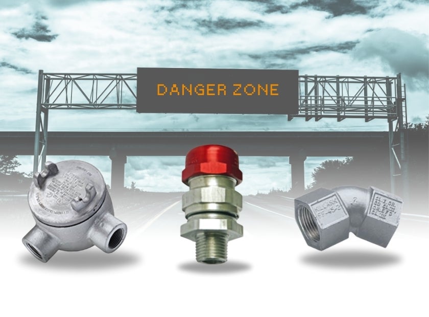 An assortment of hazardous location fittings