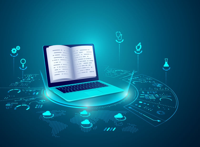 laptop with library